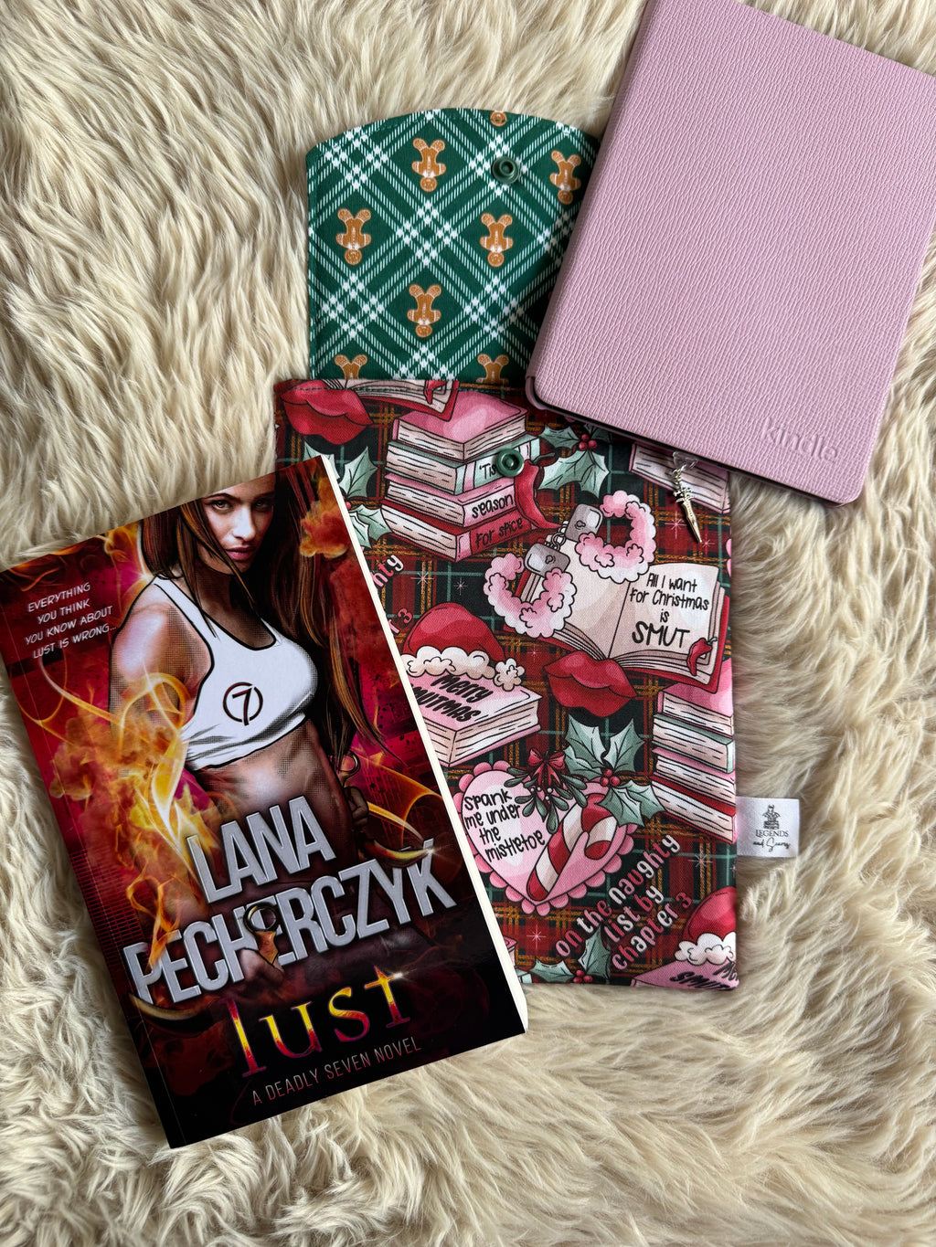Small eReader and Book Sleeve Smutmas (Green tartan)