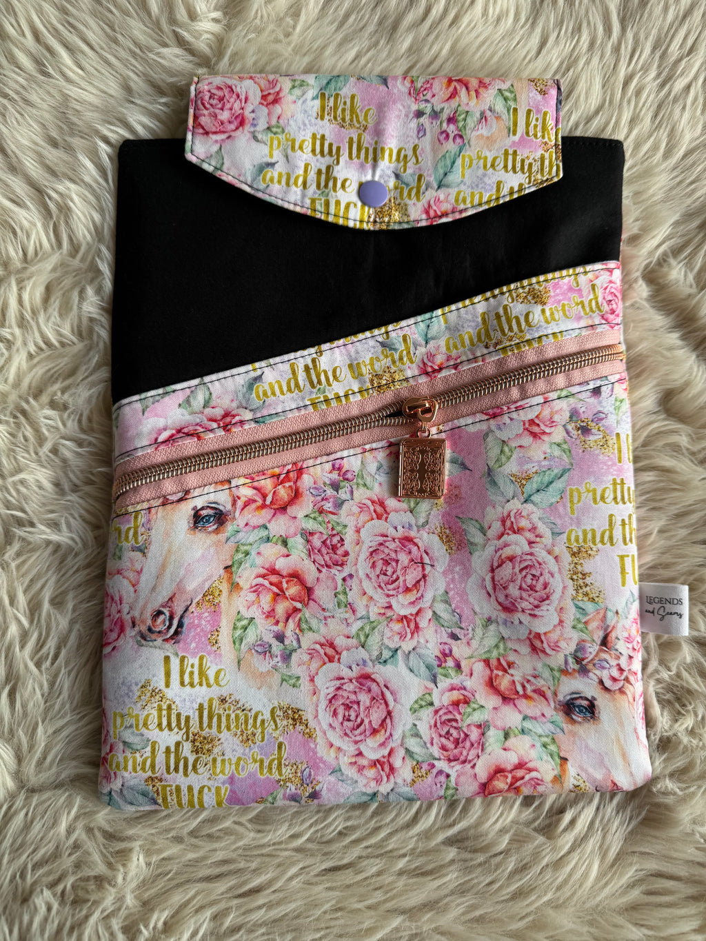 Large 3in1 Sleeve I like pretty things… (book pull)