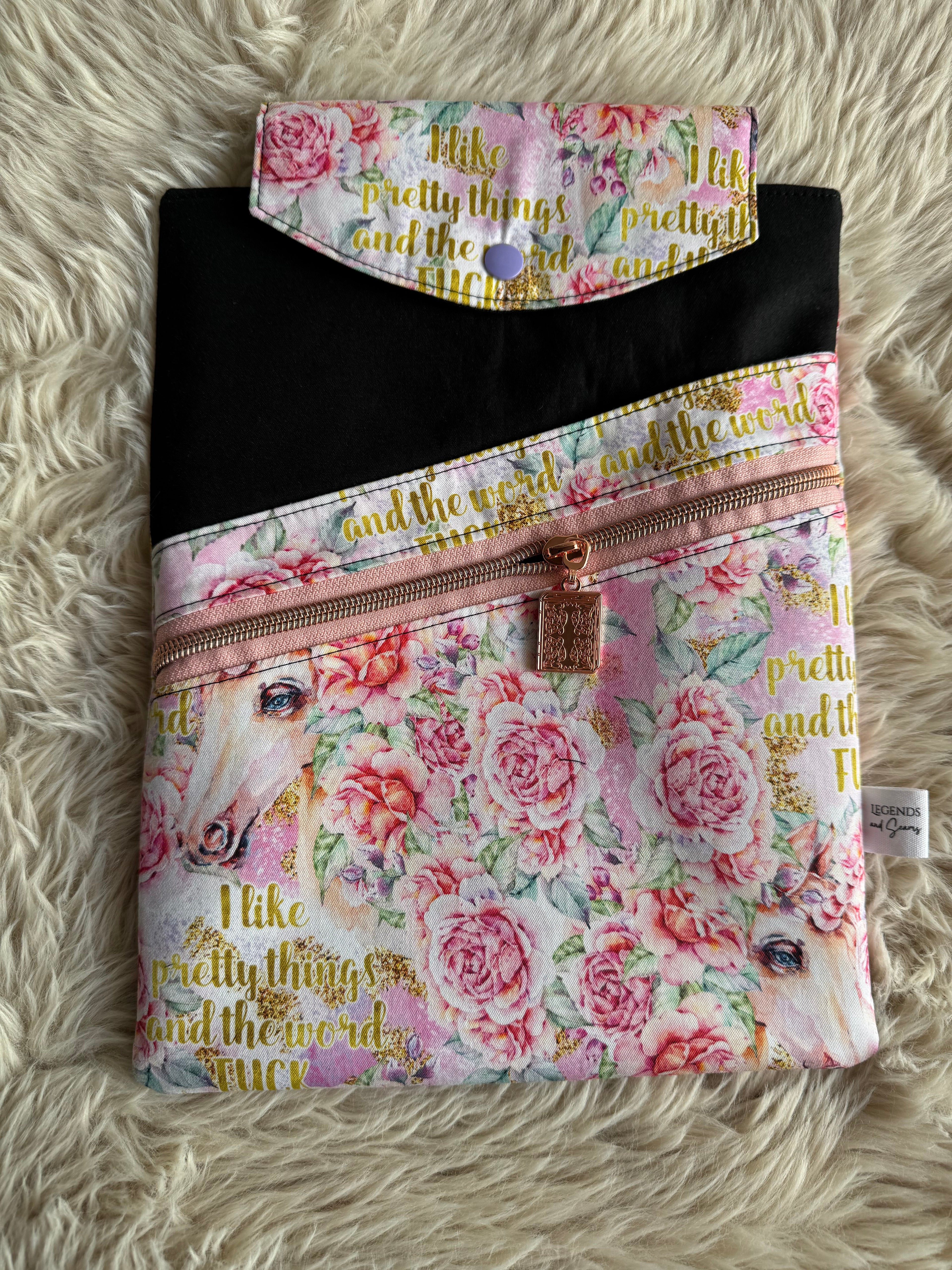 Large 3in1 Sleeve I like pretty things… (book pull)