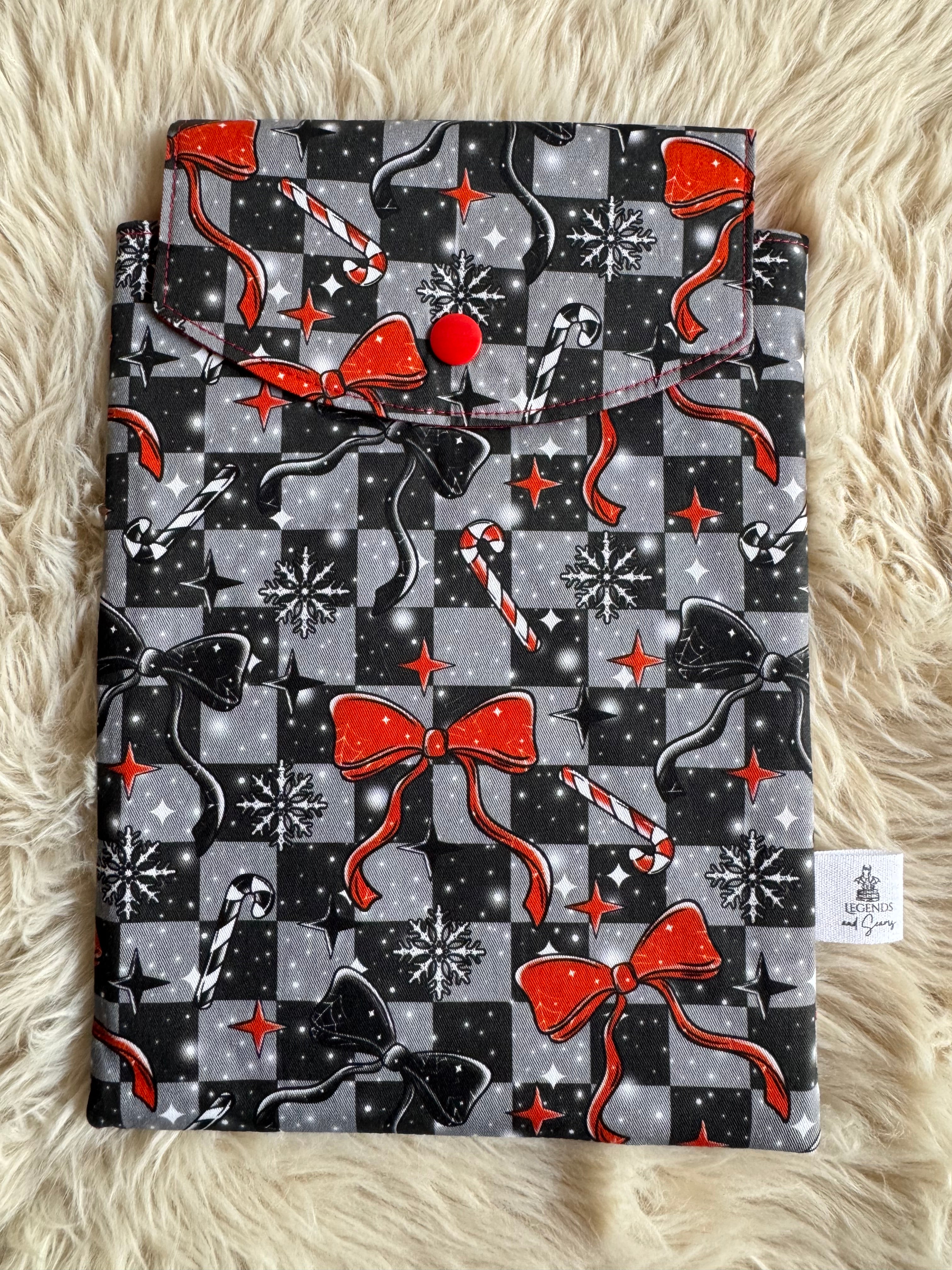 Small eReader and Book Sleeve Bows and candy canes