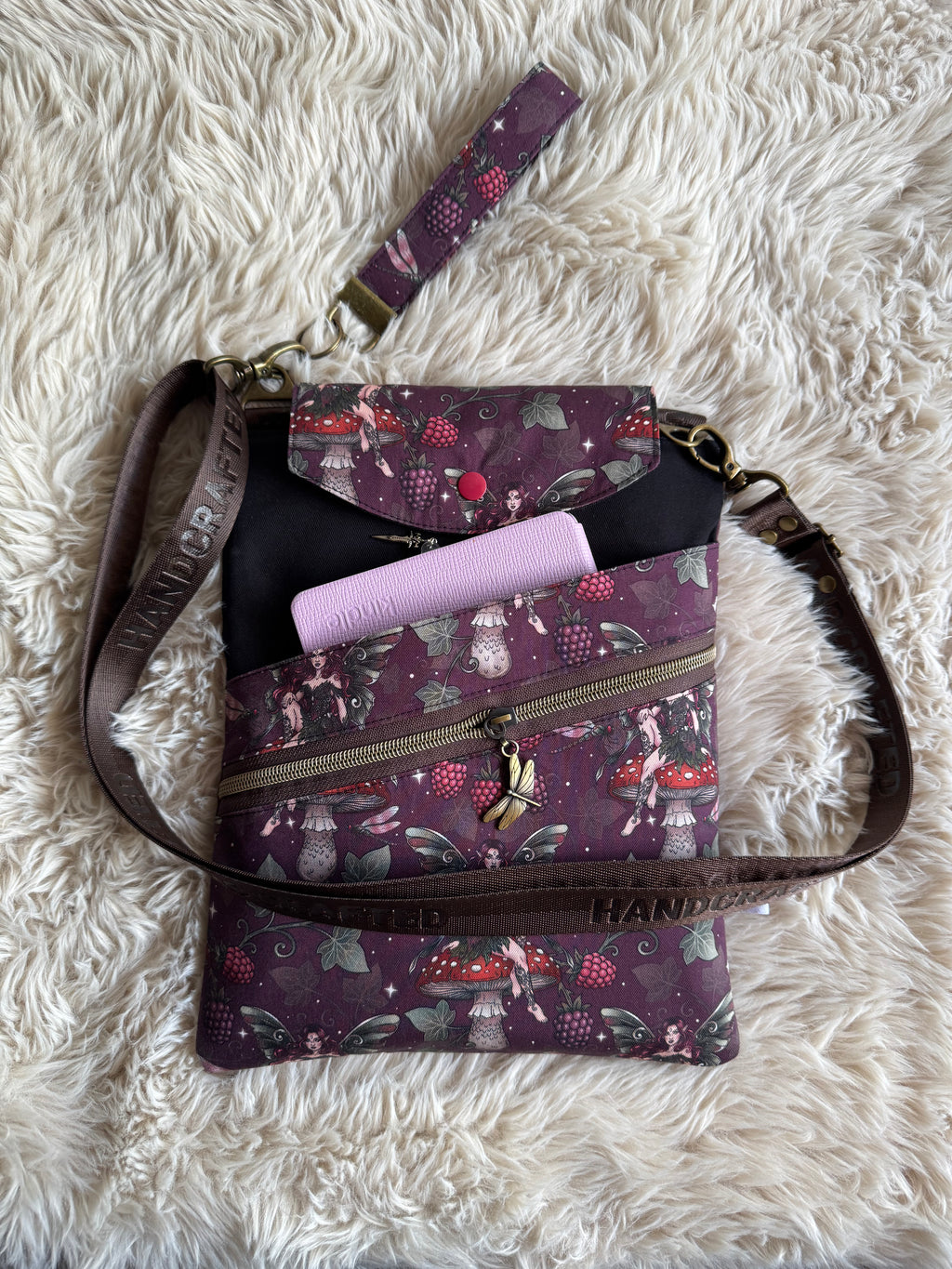 Sleeve Mushroom Fairy (Mulberry) Large 3in1 with adjustable strap