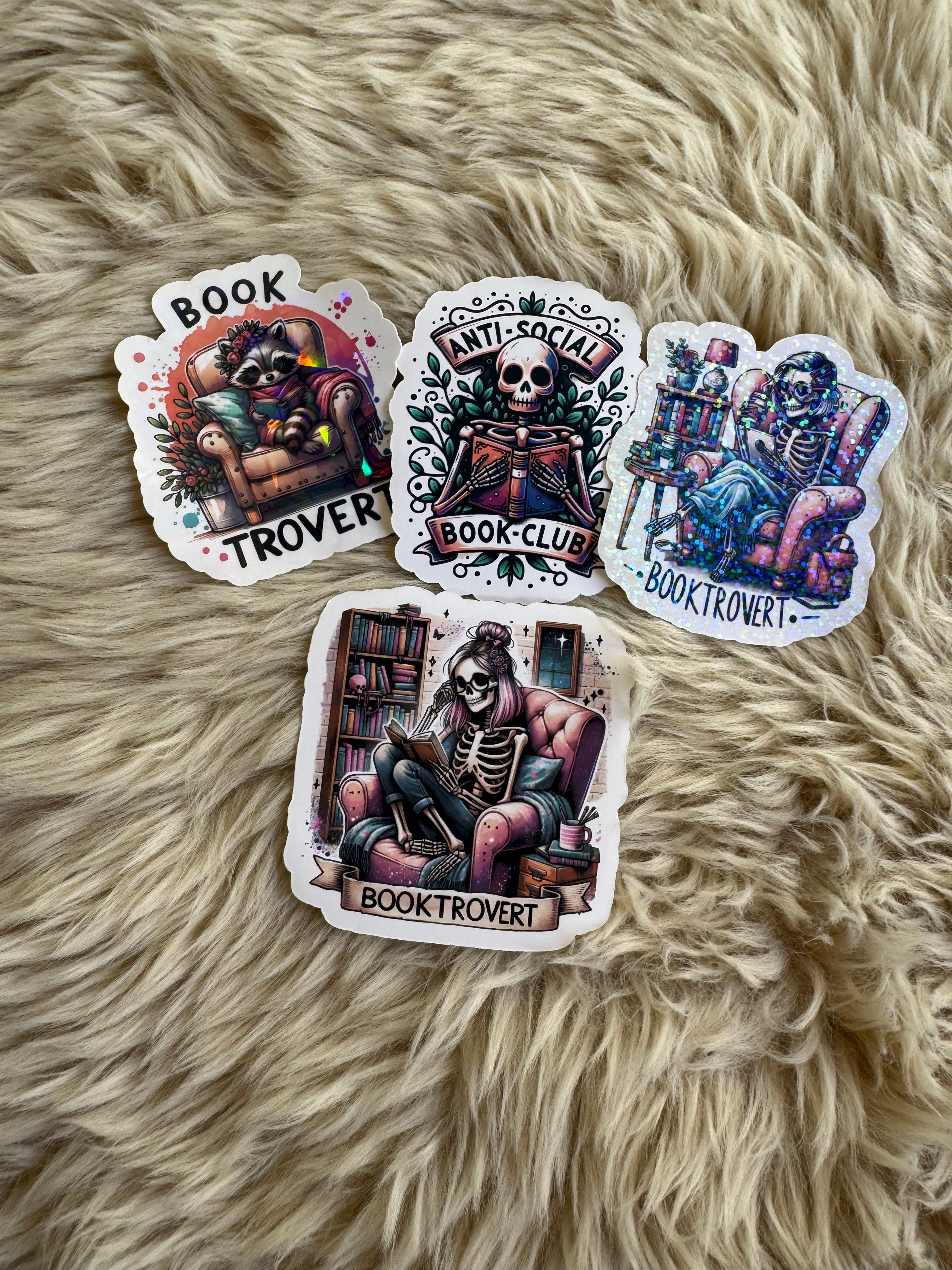 Anti Social and Booktrovert Stickers